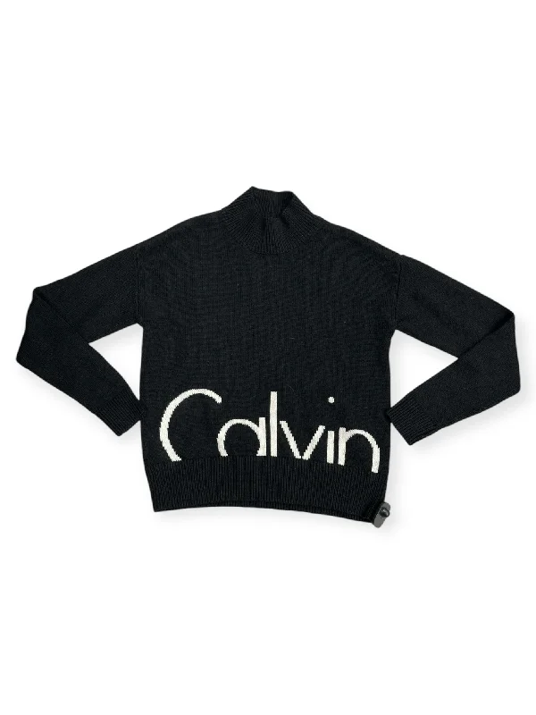 Sweater By Calvin Klein In Black & White, Size: M