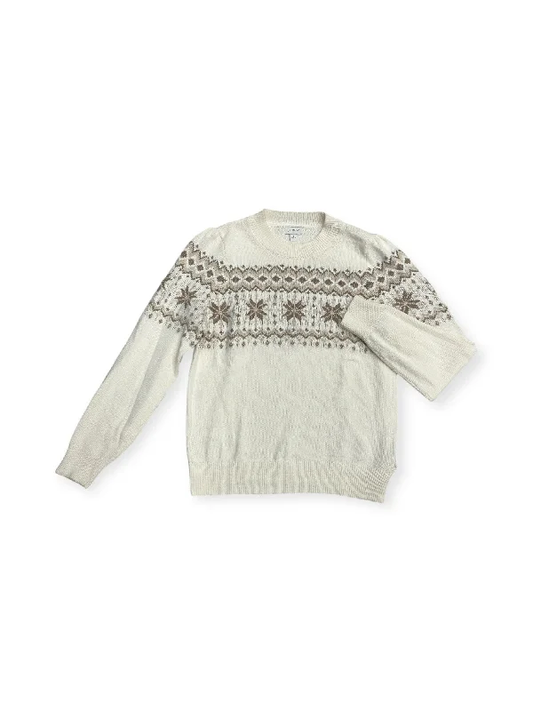 Sweater By J. Crew In Tan & White, Size: S