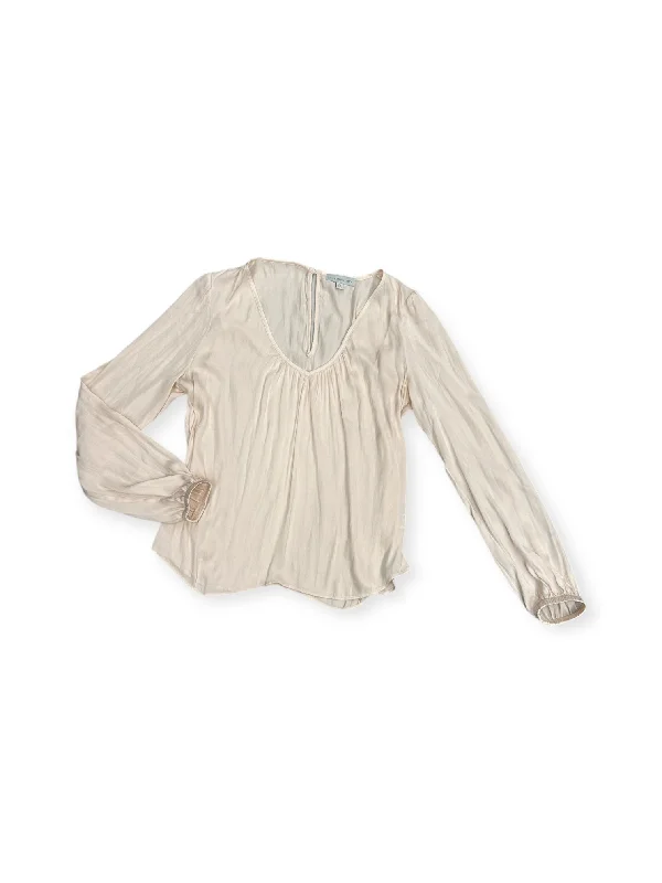 Top Long Sleeve By Allison Joy In Peach, Size: M