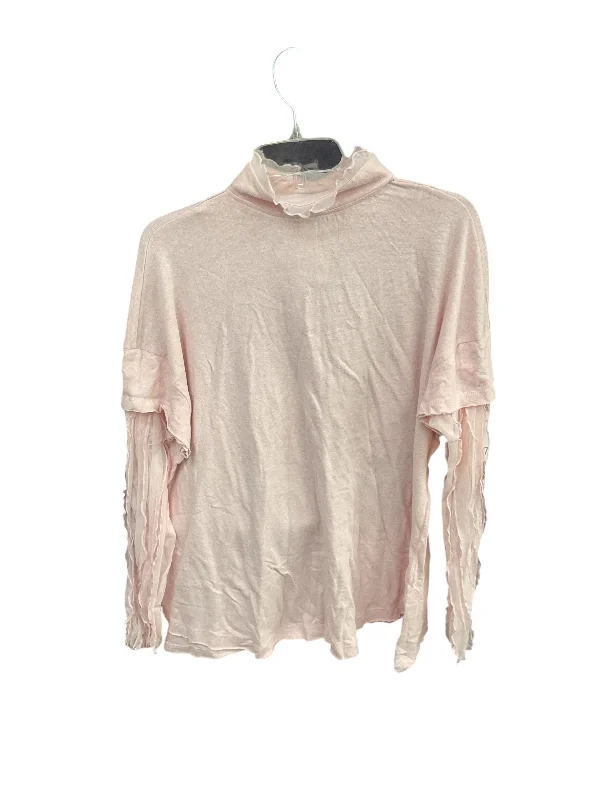 Top Long Sleeve By Free People In Pink, Size: M