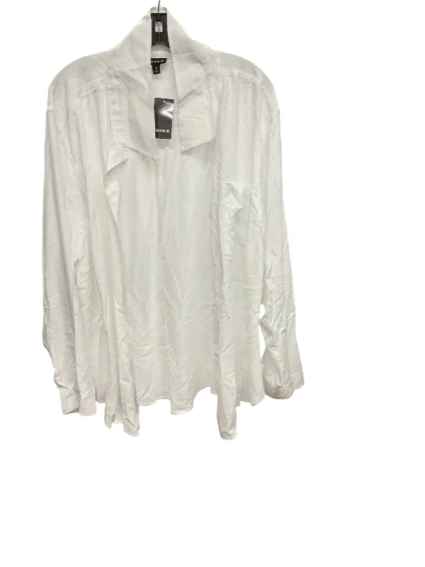 Top Long Sleeve By Torrid In White, Size: 26