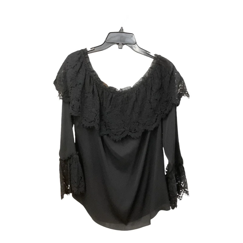 Top Long Sleeve By White House Black Market In Black, Size: L