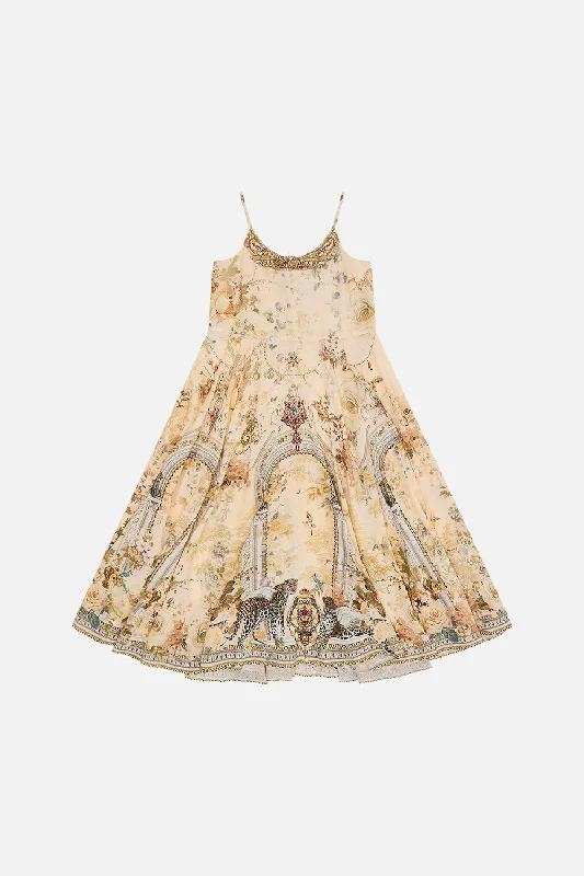 KIDS TIE FRONT MAXI DRESS 12-14 ADORNED IN ANTIQUITY