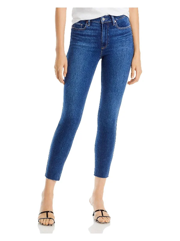 Bombshell Womens Denim Raw Hem Ankle Jeans