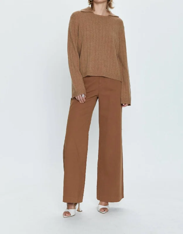 Jasmine High Rise Trouser In Brown