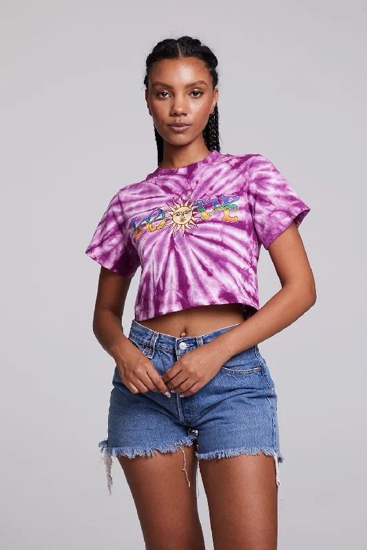 Love Sun Crop Crew Neck Tee