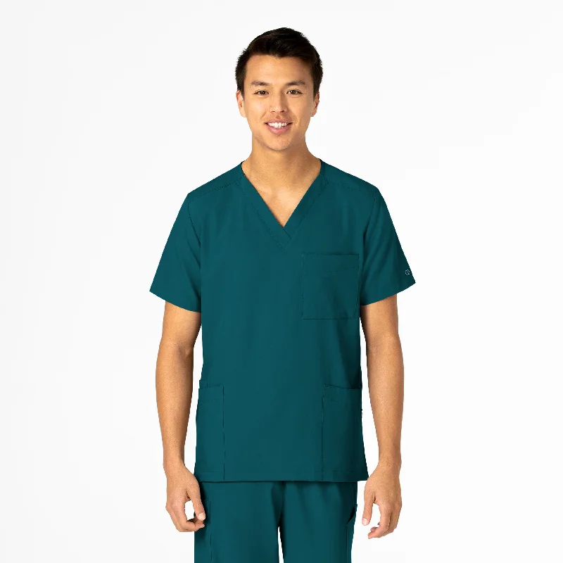 W123 Unisex 4 Pocket Utility Scrub Top - Caribbean