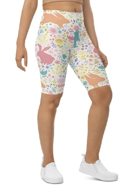 Pastel Easter Garden Biker Shorts